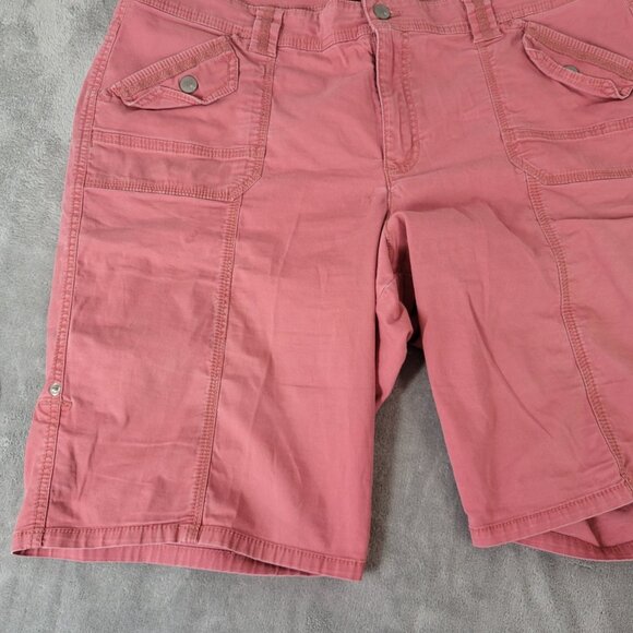 Gloria Vanderbilt Womens Shorts Pink Denim 18 Plus Cotton Blend Zip Fly SHO24E - Picture 4 of 10